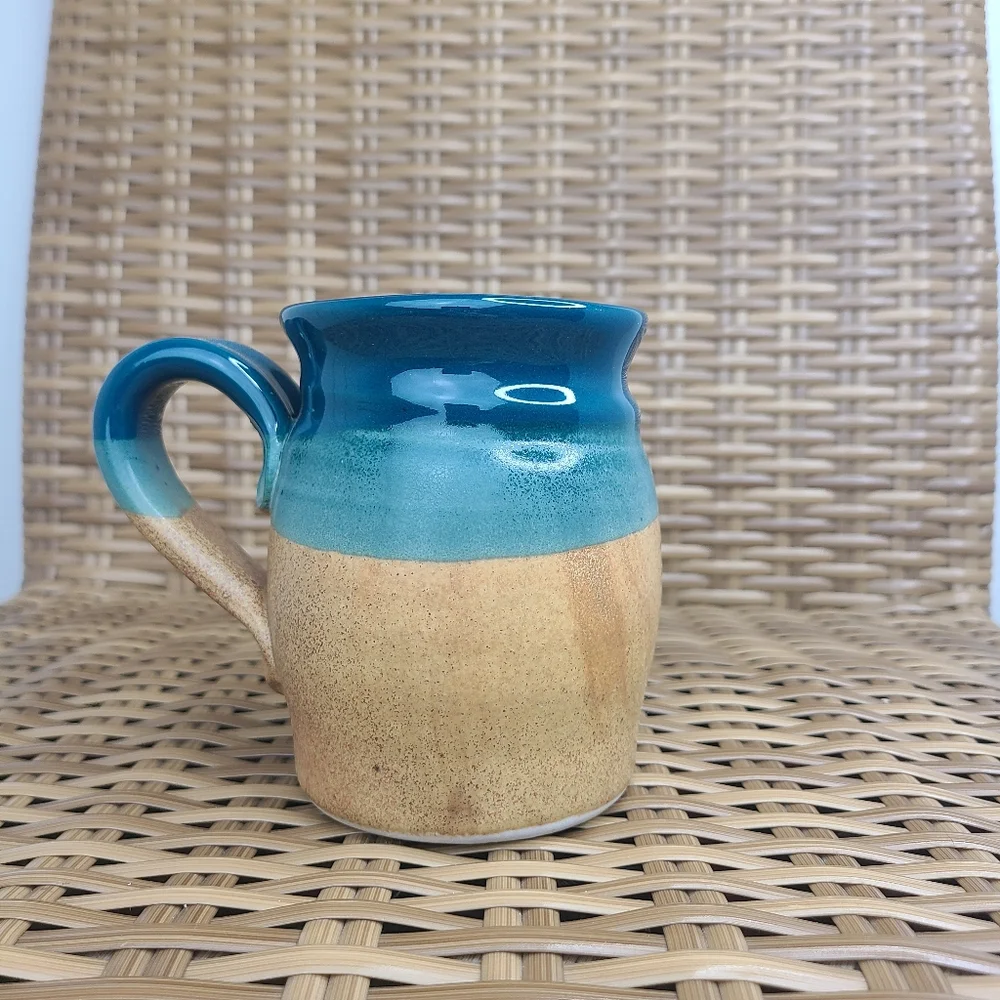 Cold Mountain Pottery Coffee Mug Clearwater Lodge Aspen Leaves Engraved Blue - Picture 2 of 13